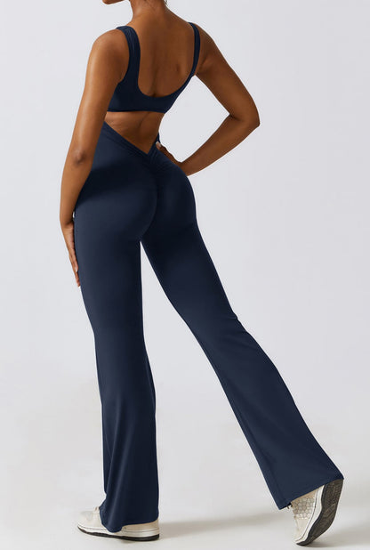 Seamless SculptFit Yoga Jumpsuit – Flared Leg Design