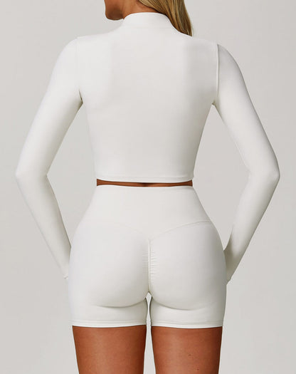 3-Piece Activewear Set – Bra, Leggings Shorts & Jacket