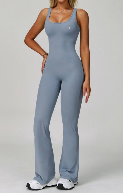 Seamless SculptFit Yoga Jumpsuit – Flared Leg Design