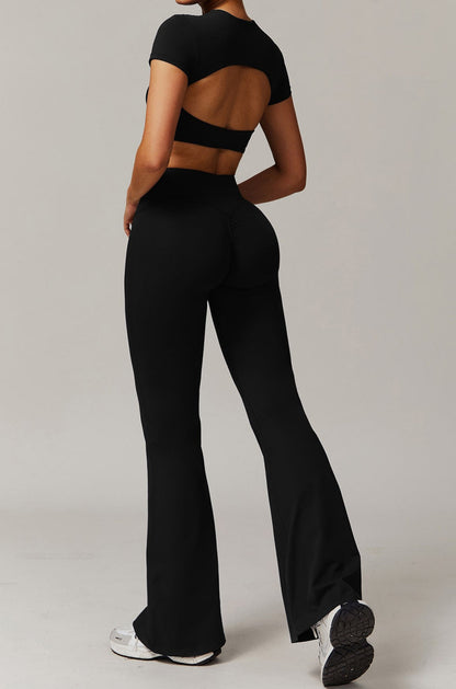 Seamless SculptFit Yoga Jumpsuit – Flared Leg Design