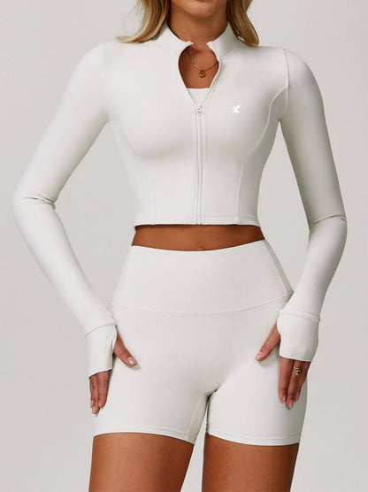 3-Piece Activewear Set – Bra, Leggings Shorts & Jacket